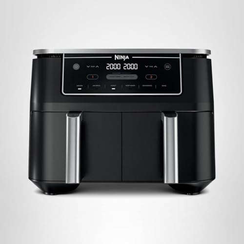 Ninja Foodi 10QT DualZone Air Fryer DZ302, 6-in-1 XL, Smart Finish, Air Fry Broil Roast Bake Dehydrate Keep Warm, Black