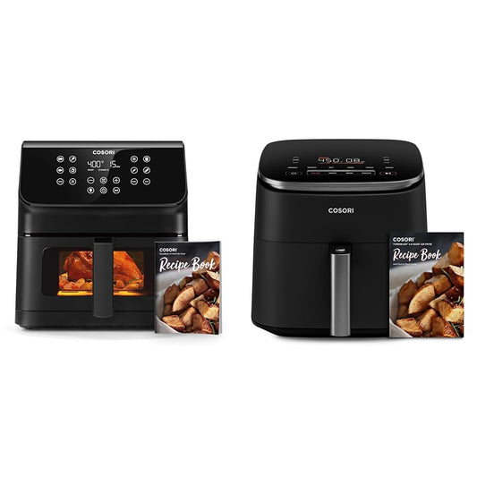 COSORI 6.5QT Clear Blaze Air Fryer with Window, 12 Presets & TurboBlaze 6QT, 9 Functions, 5 Speeds, Roast Bake Proof