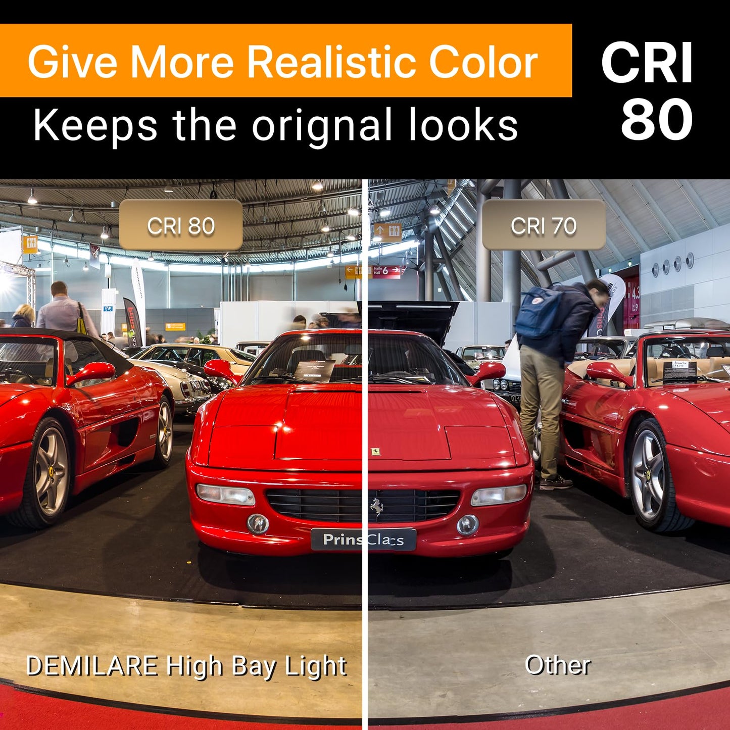 DEMILARE 4-Pack 250W LED High Bay Lights, 37,500 lm, 5000K, US Plug, Commercial Shop, Garage, Warehouse Lighting Fixture